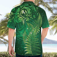 Matariki New Zealand Maori Silver Fern Hawaiian Shirt Galaxy Green Sky Style