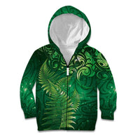 Matariki New Zealand Maori Silver Fern Kid Hoodie Galaxy Green Sky Style