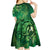 Matariki New Zealand Maori Silver Fern Kid Short Sleeve Dress Galaxy Green Sky Style