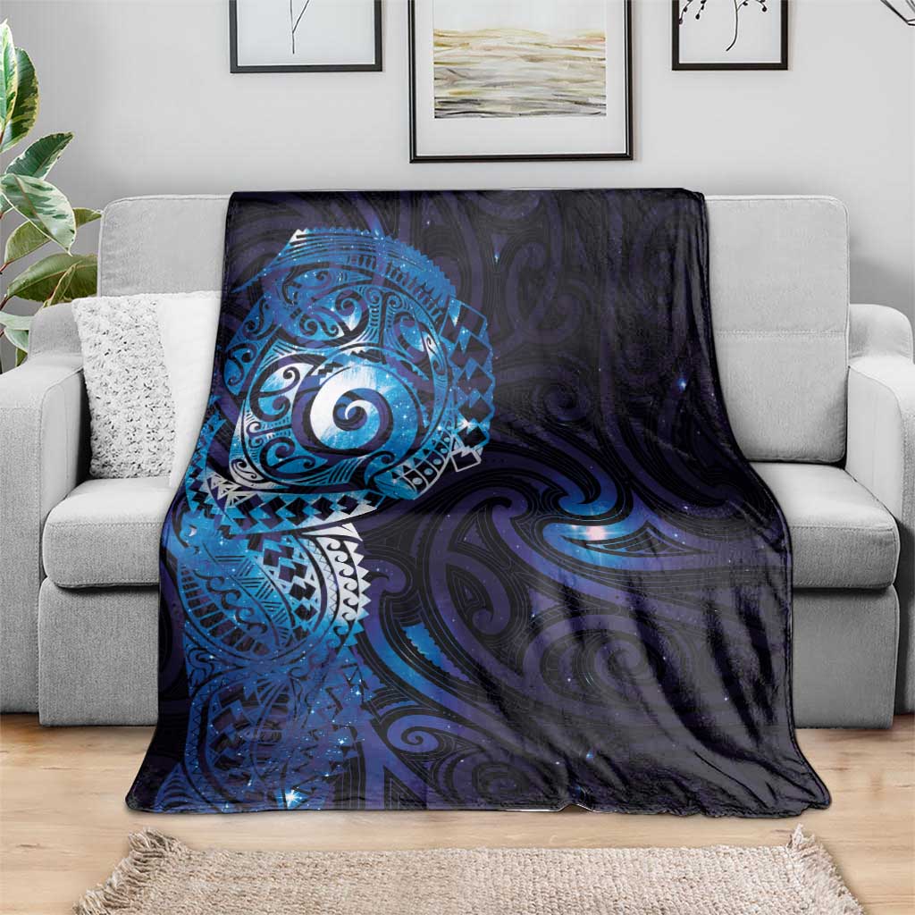 Matariki New Zealand Maori Koru Art Tattoo Blanket New Year Galaxy Blue Sky Style