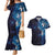 Matariki New Zealand Maori Koru Art Tattoo Couples Matching Mermaid Dress and Hawaiian Shirt New Year Galaxy Blue Sky Style