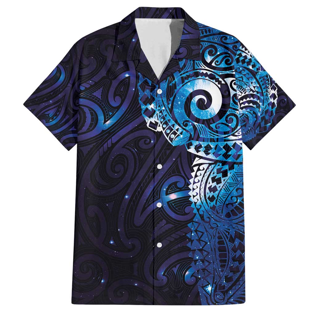 Matariki New Zealand Maori Koru Art Tattoo Family Matching Long Sleeve Bodycon Dress and Hawaiian Shirt New Year Galaxy Blue Sky Style