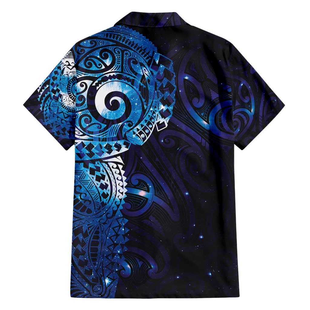 Matariki New Zealand Maori Koru Art Tattoo Family Matching Long Sleeve Bodycon Dress and Hawaiian Shirt New Year Galaxy Blue Sky Style