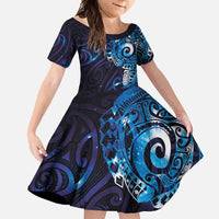 Matariki New Zealand Maori Koru Art Tattoo Family Matching Mermaid Dress and Hawaiian Shirt New Year Galaxy Blue Sky Style