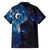 Matariki New Zealand Maori Koru Art Tattoo Family Matching Off The Shoulder Long Sleeve Dress and Hawaiian Shirt New Year Galaxy Blue Sky Style