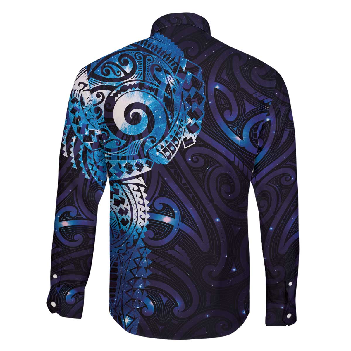 Matariki New Zealand Maori Koru Art Tattoo Family Matching Off The Shoulder Long Sleeve Dress and Hawaiian Shirt New Year Galaxy Blue Sky Style