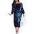 Matariki New Zealand Maori Koru Art Tattoo Family Matching Off The Shoulder Long Sleeve Dress and Hawaiian Shirt New Year Galaxy Blue Sky Style