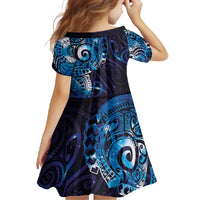 Matariki New Zealand Maori Koru Art Tattoo Family Matching Off Shoulder Maxi Dress and Hawaiian Shirt New Year Galaxy Blue Sky Style