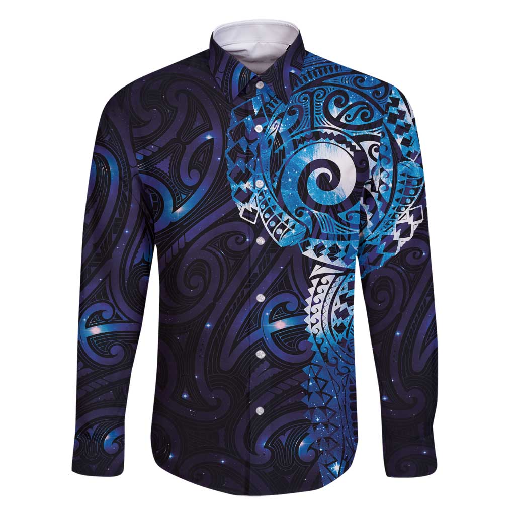 Matariki New Zealand Maori Koru Art Tattoo Family Matching Off Shoulder Maxi Dress and Hawaiian Shirt New Year Galaxy Blue Sky Style