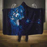 Matariki New Zealand Maori Koru Art Tattoo Hooded Blanket New Year Galaxy Blue Sky Style