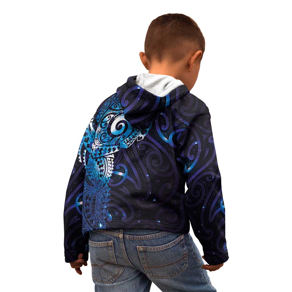 Matariki New Zealand Maori Koru Art Tattoo Kid Hoodie New Year Galaxy Blue Sky Style
