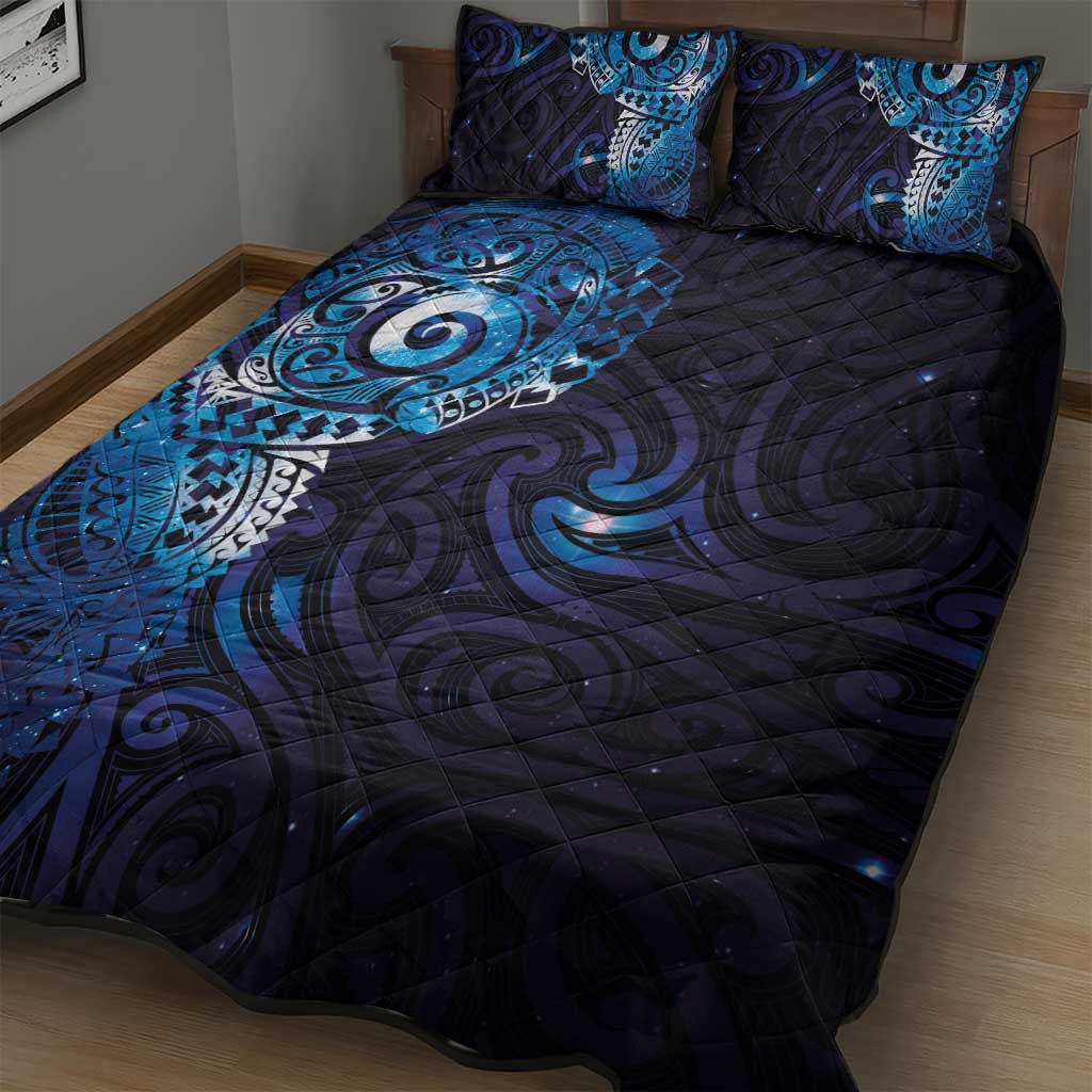 Matariki New Zealand Maori Koru Art Tattoo Quilt Bed Set New Year Galaxy Blue Sky Style