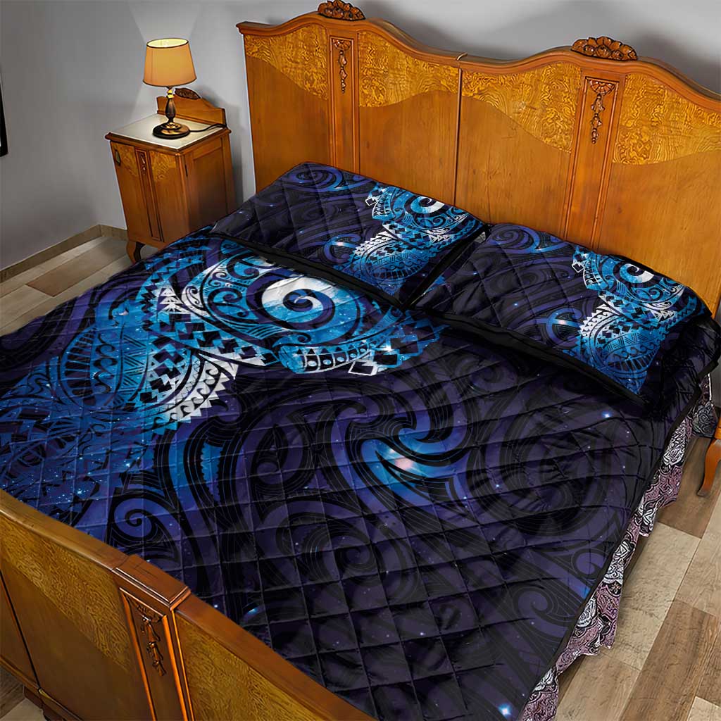 Matariki New Zealand Maori Koru Art Tattoo Quilt Bed Set New Year Galaxy Blue Sky Style