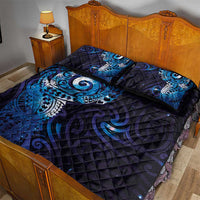 Matariki New Zealand Maori Koru Art Tattoo Quilt Bed Set New Year Galaxy Blue Sky Style