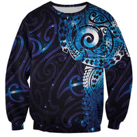 Matariki New Zealand Maori Koru Art Tattoo Sweatshirt New Year Galaxy Blue Sky Style