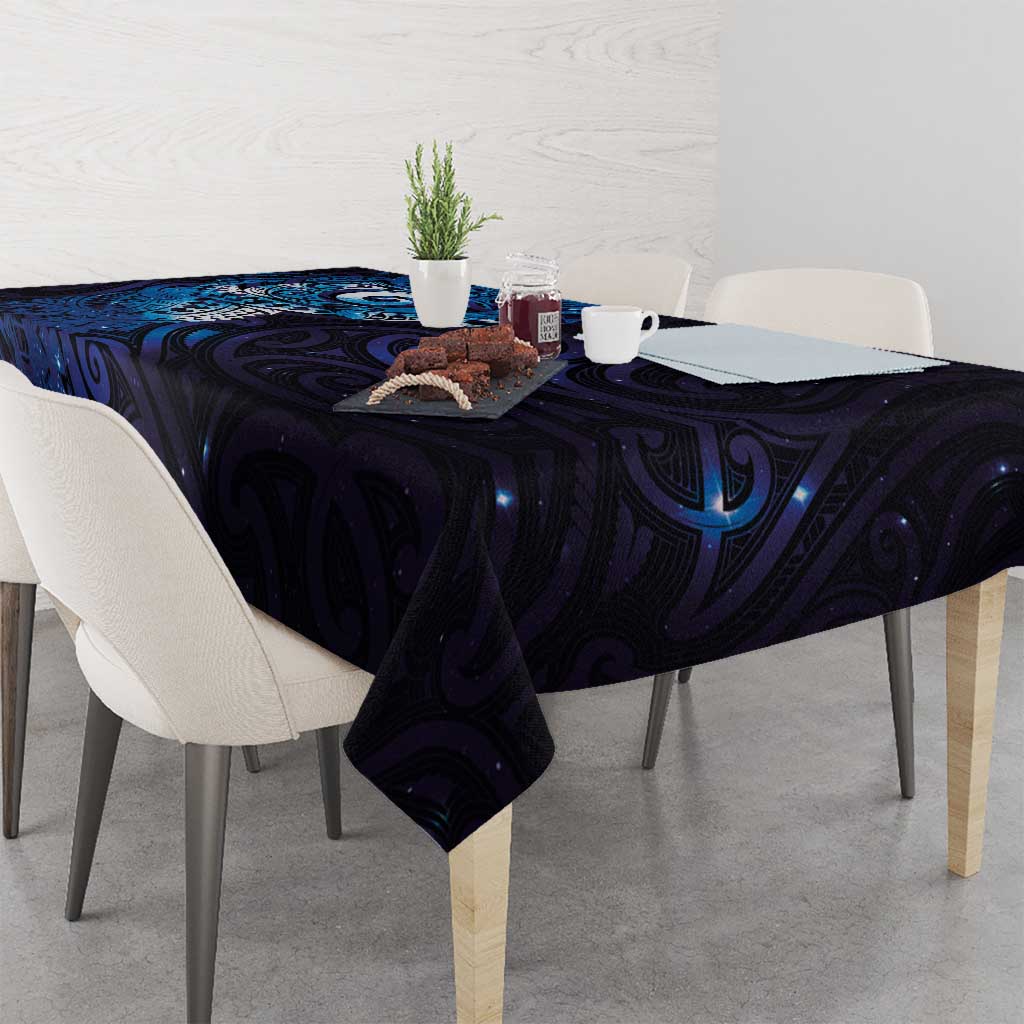 Matariki New Zealand Maori Koru Art Tattoo Tablecloth New Year Galaxy Blue Sky Style