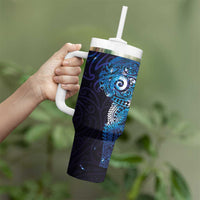 Matariki New Zealand Maori Koru Art Tattoo Tumbler With Handle New Year Galaxy Blue Sky Style