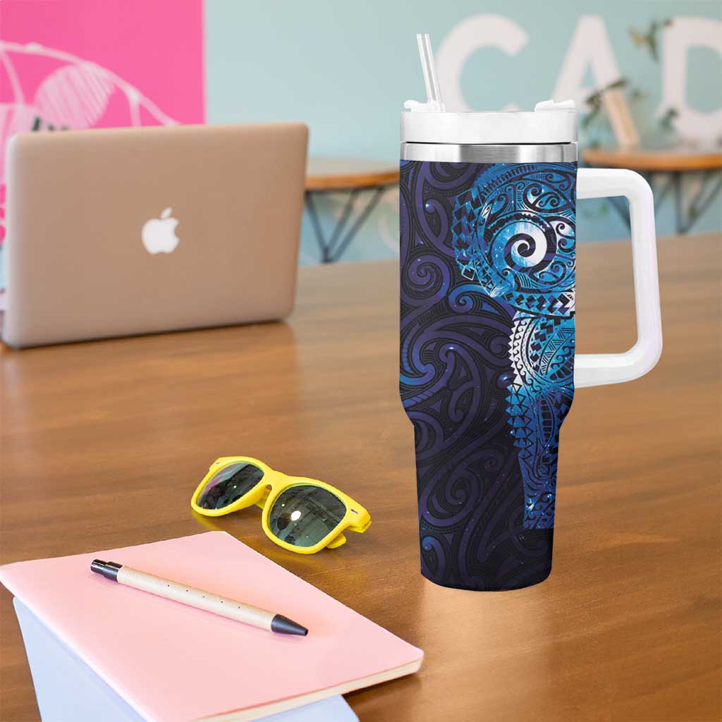 Matariki New Zealand Maori Koru Art Tattoo Tumbler With Handle New Year Galaxy Blue Sky Style