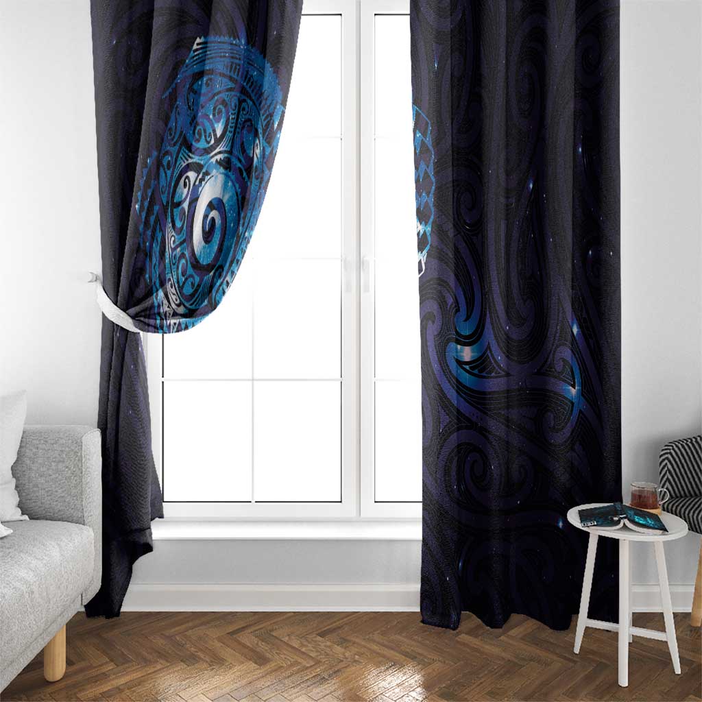 Matariki New Zealand Maori Koru Art Tattoo Window Curtain New Year Galaxy Blue Sky Style