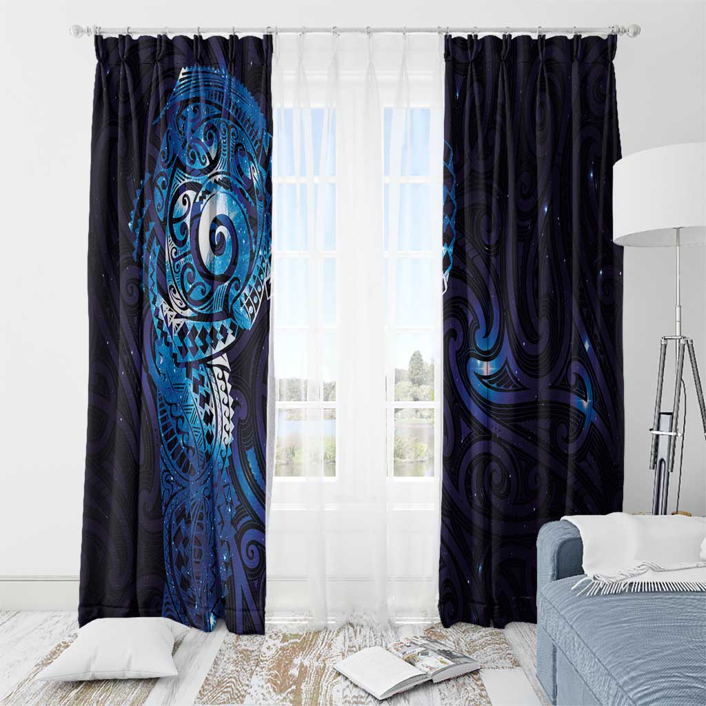 Matariki New Zealand Maori Koru Art Tattoo Window Curtain New Year Galaxy Blue Sky Style