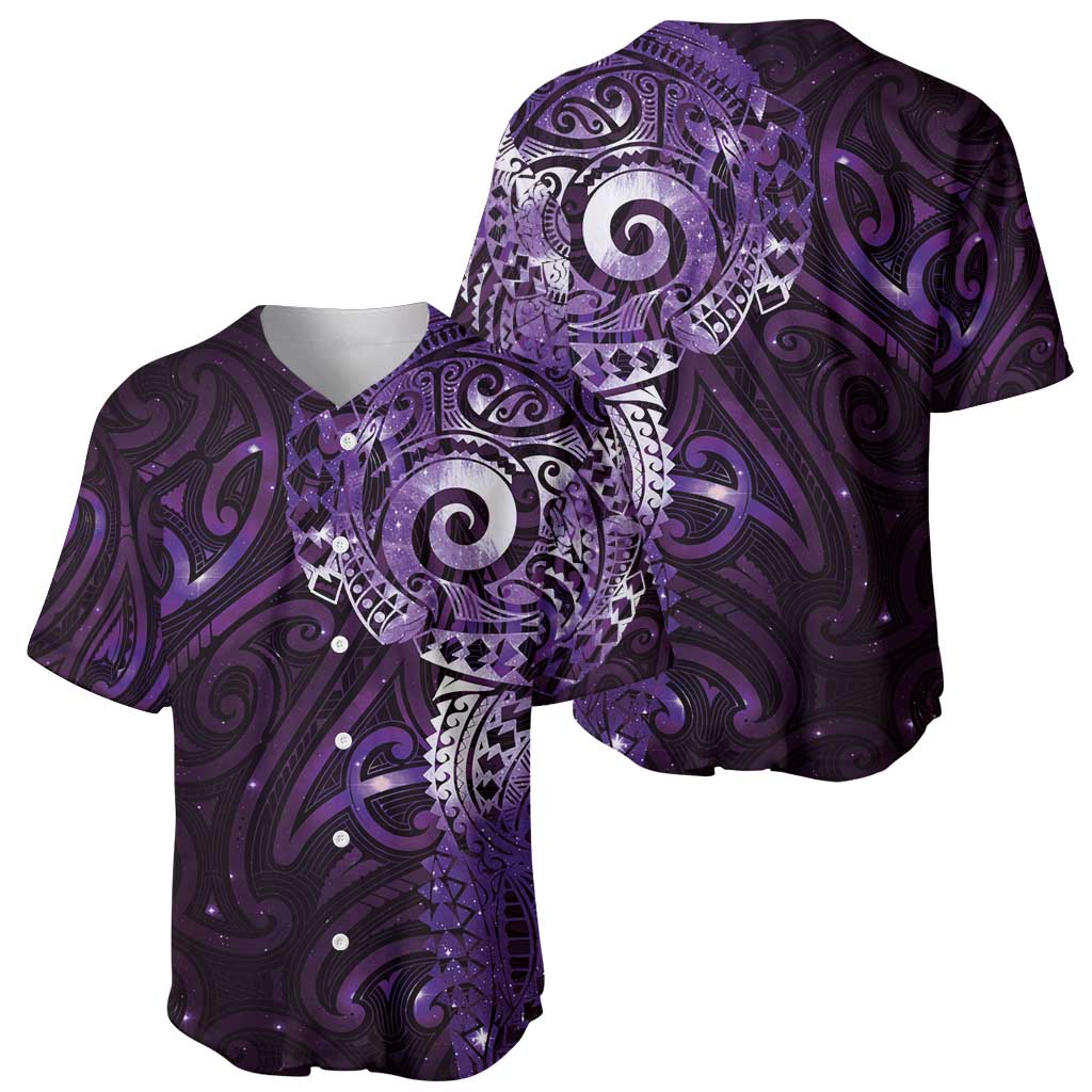 Matariki New Zealand Maori Koru Art Tattoo Baseball Jersey New Year Galaxy Purple Sky Style