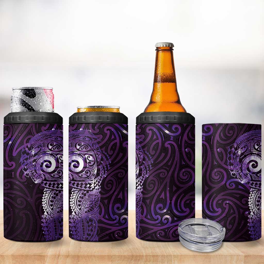 Matariki New Zealand Maori Koru Art Tattoo 4 in 1 Can Cooler Tumbler New Year Galaxy Purple Sky Style