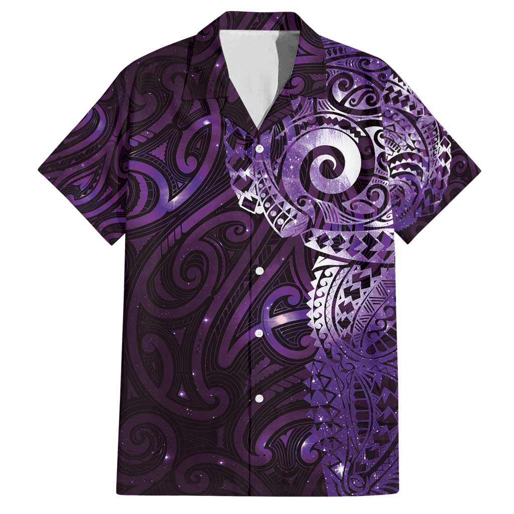 Matariki New Zealand Maori Koru Art Tattoo Family Matching Summer Maxi Dress and Hawaiian Shirt New Year Galaxy Purple Sky Style
