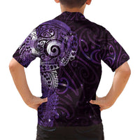 Matariki New Zealand Maori Koru Art Tattoo Family Matching Tank Maxi Dress and Hawaiian Shirt New Year Galaxy Purple Sky Style