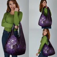 Matariki New Zealand Maori Koru Art Tattoo Grocery Bag New Year Galaxy Purple Sky Style