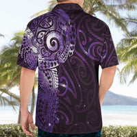 Matariki New Zealand Maori Koru Art Tattoo Hawaiian Shirt New Year Galaxy Purple Sky Style
