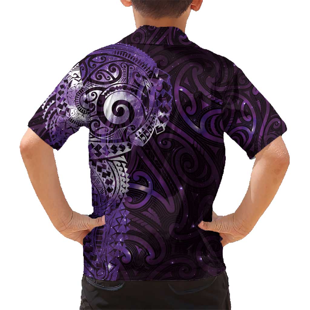 Matariki New Zealand Maori Koru Art Tattoo Hawaiian Shirt New Year Galaxy Purple Sky Style