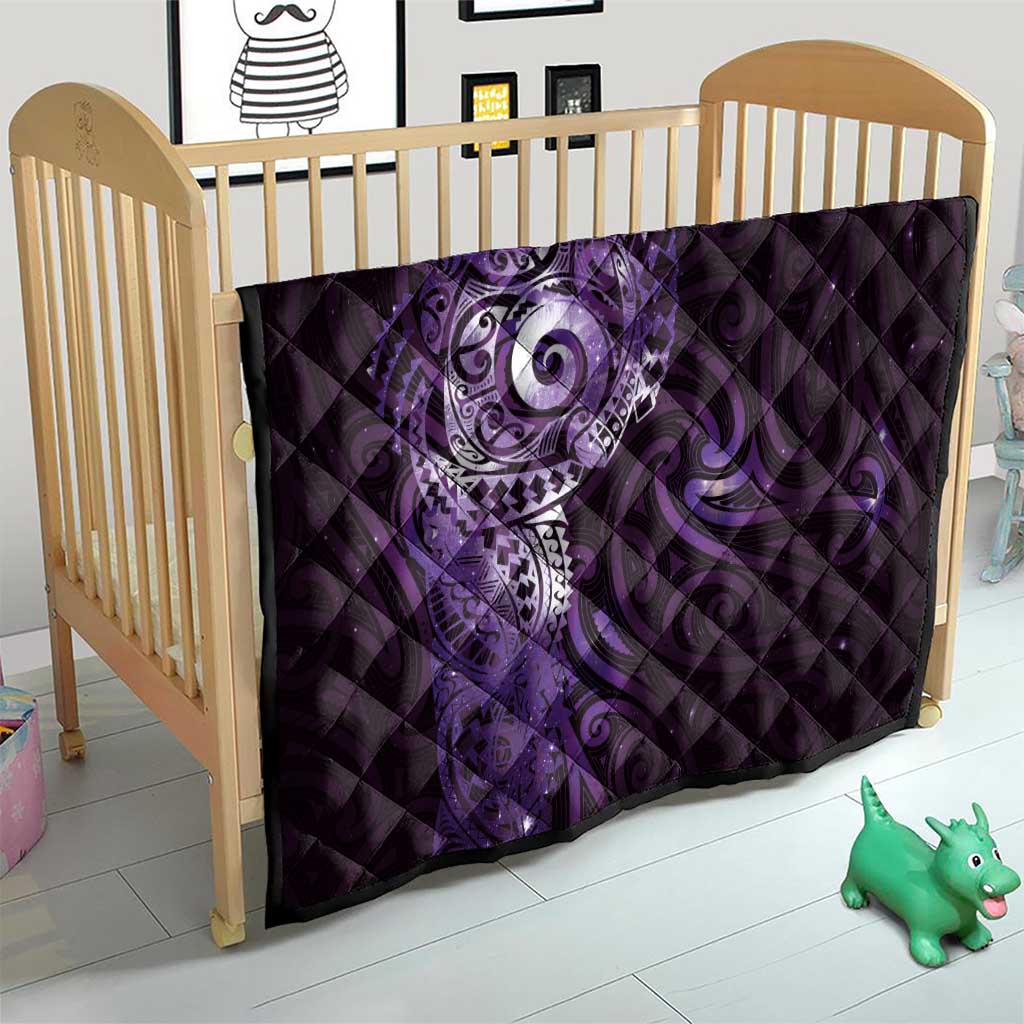 Matariki New Zealand Maori Koru Art Tattoo Quilt New Year Galaxy Purple Sky Style
