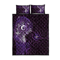 Matariki New Zealand Maori Koru Art Tattoo Quilt Bed Set New Year Galaxy Purple Sky Style