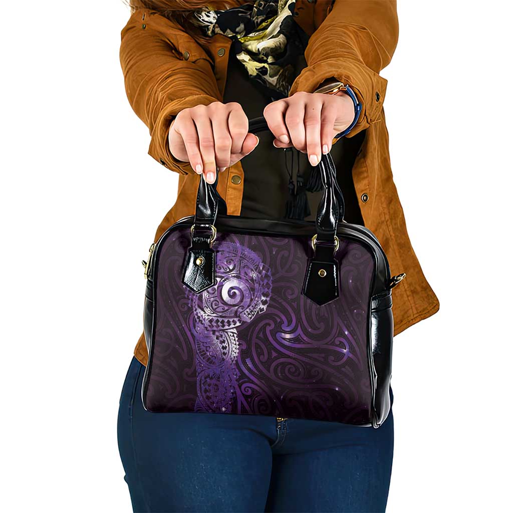 Matariki New Zealand Maori Koru Art Tattoo Shoulder Handbag New Year Galaxy Purple Sky Style