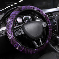 Matariki New Zealand Maori Koru Art Tattoo Steering Wheel Cover New Year Galaxy Purple Sky Style