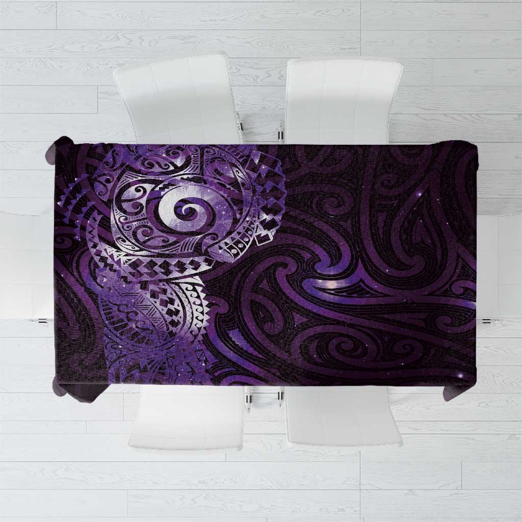 Matariki New Zealand Maori Koru Art Tattoo Tablecloth New Year Galaxy Purple Sky Style