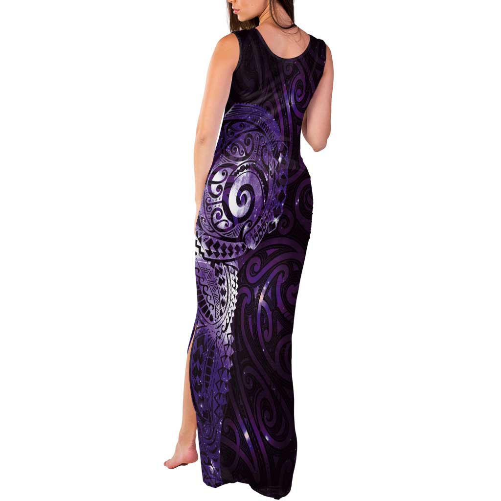 Matariki New Zealand Maori Koru Art Tattoo Tank Maxi Dress New Year Galaxy Purple Sky Style