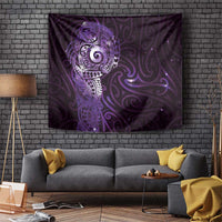 Matariki New Zealand Maori Koru Art Tattoo Tapestry New Year Galaxy Purple Sky Style