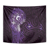 Matariki New Zealand Maori Koru Art Tattoo Tapestry New Year Galaxy Purple Sky Style