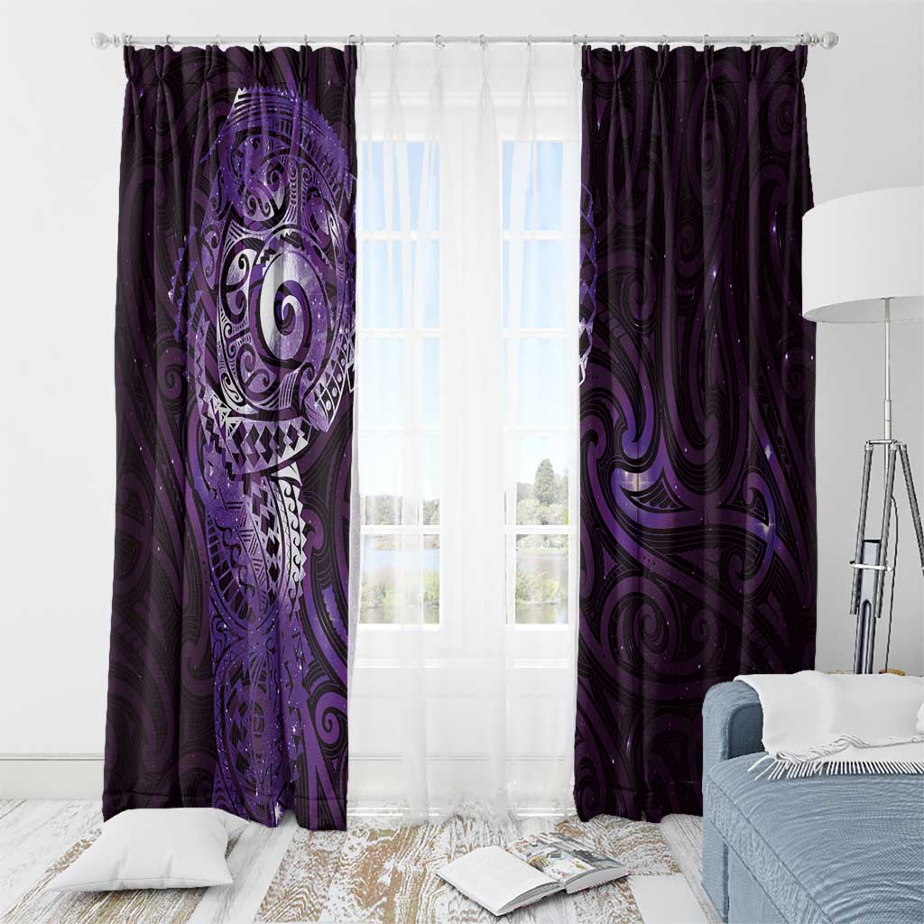 Matariki New Zealand Maori Koru Art Tattoo Window Curtain New Year Galaxy Purple Sky Style