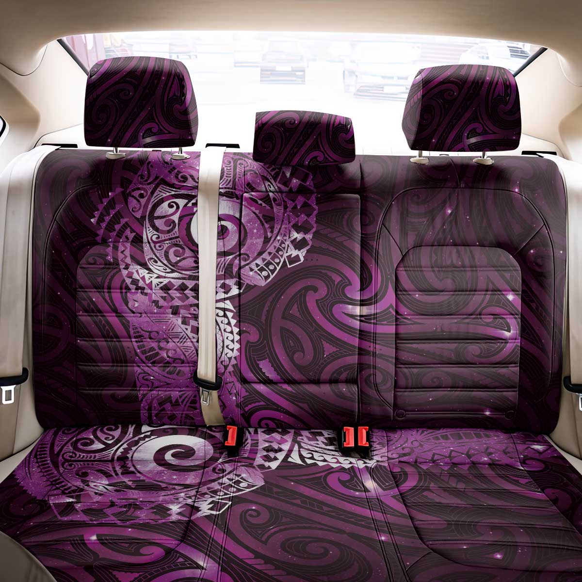 Matariki New Zealand Maori Koru Art Tattoo Back Car Seat Cover New Year Galaxy Pink Sky Style