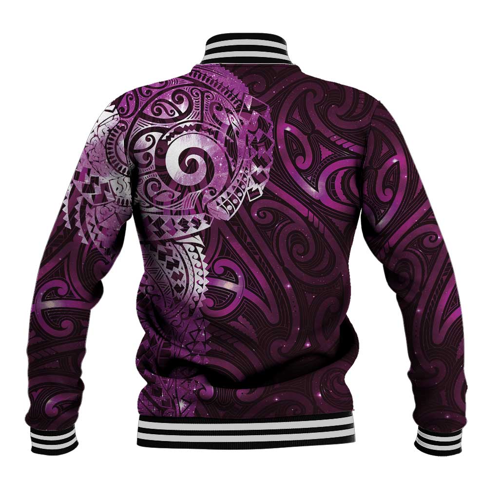 Matariki New Zealand Maori Koru Art Tattoo Baseball Jacket New Year Galaxy Pink Sky Style