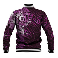 Matariki New Zealand Maori Koru Art Tattoo Baseball Jacket New Year Galaxy Pink Sky Style