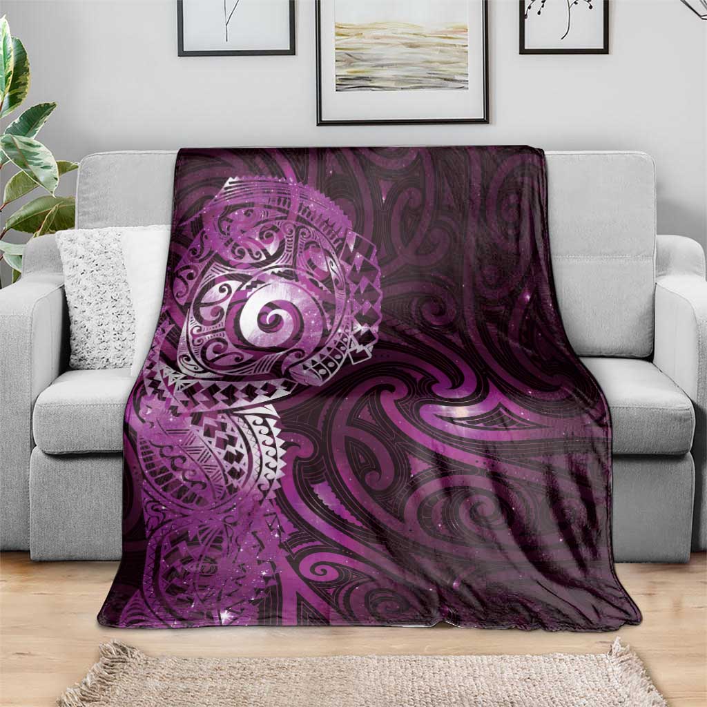 Matariki New Zealand Maori Koru Art Tattoo Blanket New Year Galaxy Pink Sky Style