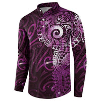 Matariki New Zealand Maori Koru Art Tattoo Button Sweatshirt New Year Galaxy Pink Sky Style