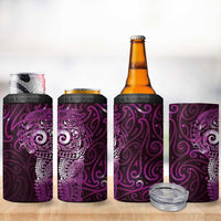 Matariki New Zealand Maori Koru Art Tattoo 4 in 1 Can Cooler Tumbler New Year Galaxy Pink Sky Style