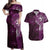Matariki New Zealand Maori Koru Art Tattoo Couples Matching Off Shoulder Maxi Dress and Hawaiian Shirt New Year Galaxy Pink Sky Style