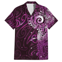 Matariki New Zealand Maori Koru Art Tattoo Family Matching Off Shoulder Maxi Dress and Hawaiian Shirt New Year Galaxy Pink Sky Style