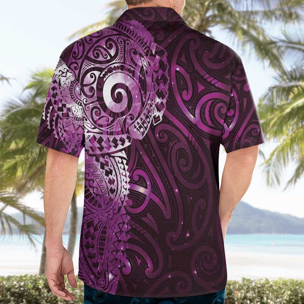 Matariki New Zealand Maori Koru Art Tattoo Hawaiian Shirt New Year Galaxy Pink Sky Style