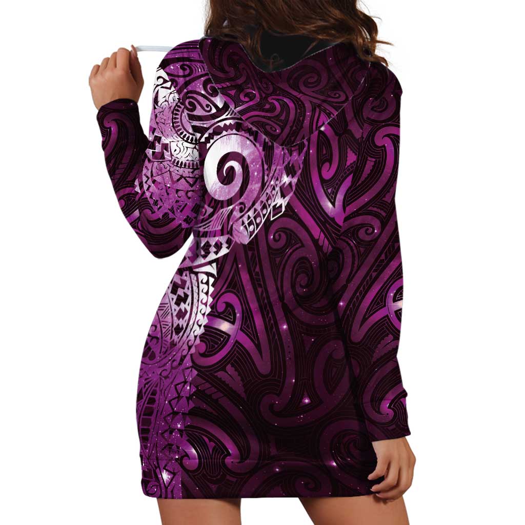 Matariki New Zealand Maori Koru Art Tattoo Hoodie Dress New Year Galaxy Pink Sky Style